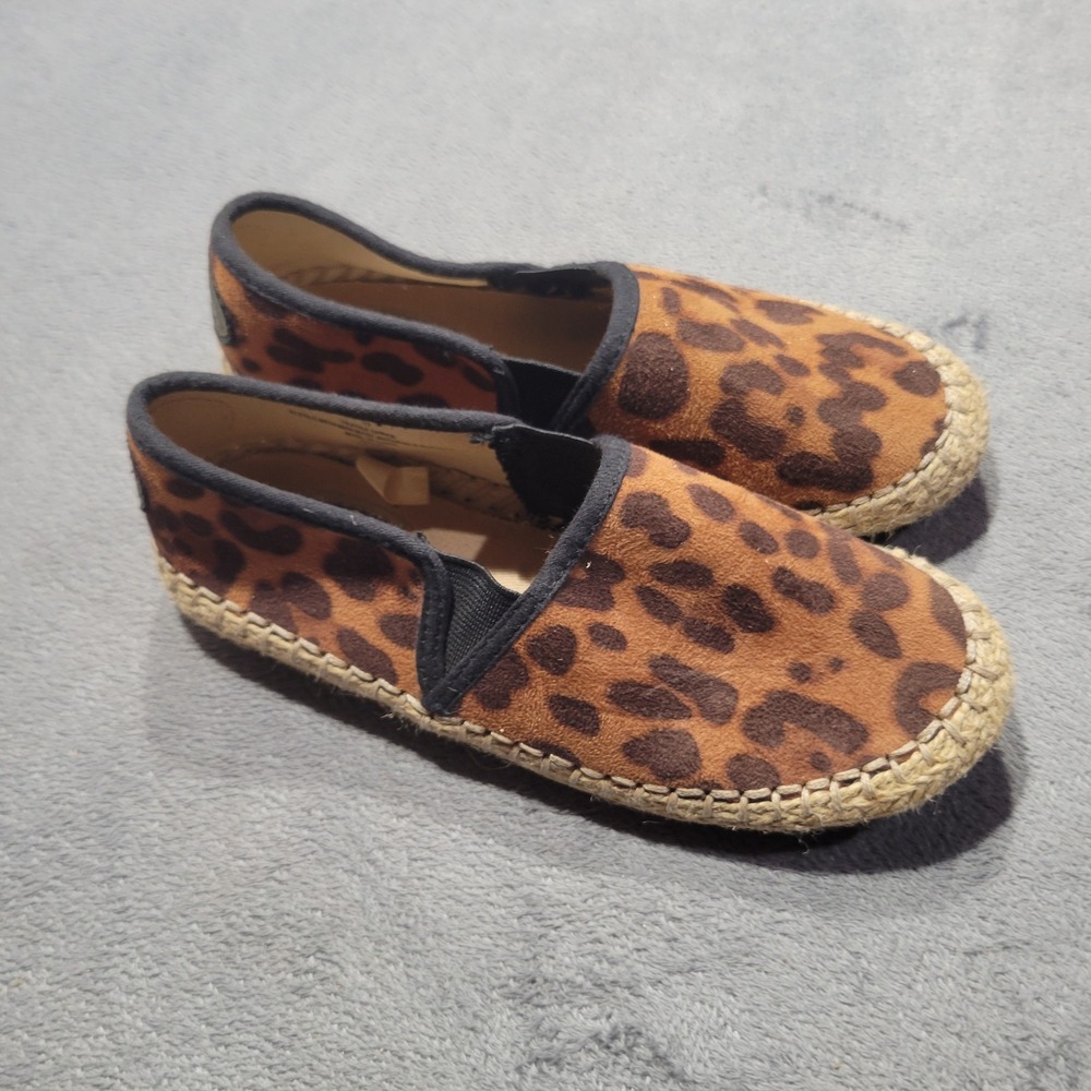 Stevies Espadrille Flats Girls Size 13 Leopard Print Slip On Summer Safari Boho